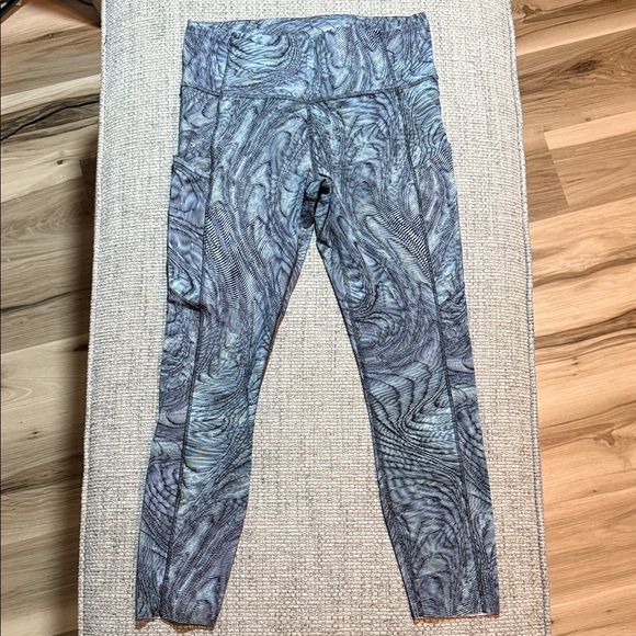 Lululemon Fast and Free Tight 25” Nulux Dimensional Icing Blue Multi sz8 - Picture 4 of 6